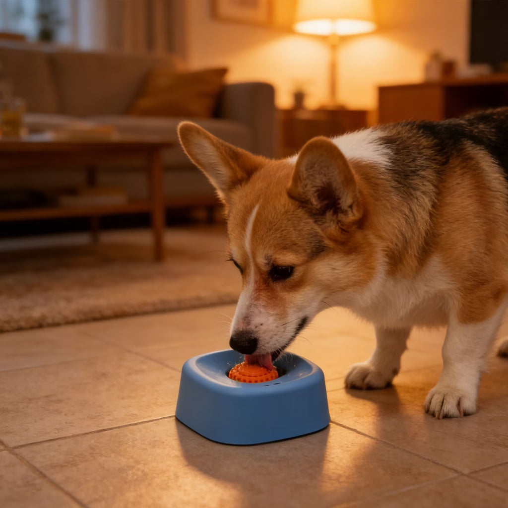 Dog Lick Bowl with Rolling Ball Slow Feeder Liquid Dog Bowl Anti-Slip Dog Licking Bowl with Ball for Bone Broth Yogurt Anxiety Relief Enrichment Feeding Lick Bowl for Small Medium Large Dogs
