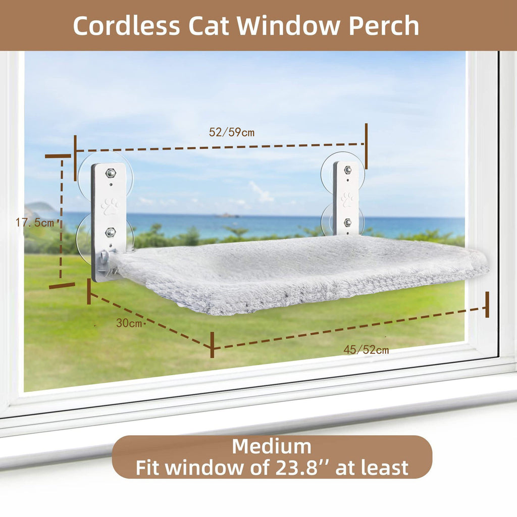 Cordless Indoor Cat Hammock Window Perch - Foldable and Convenient Pet Seat