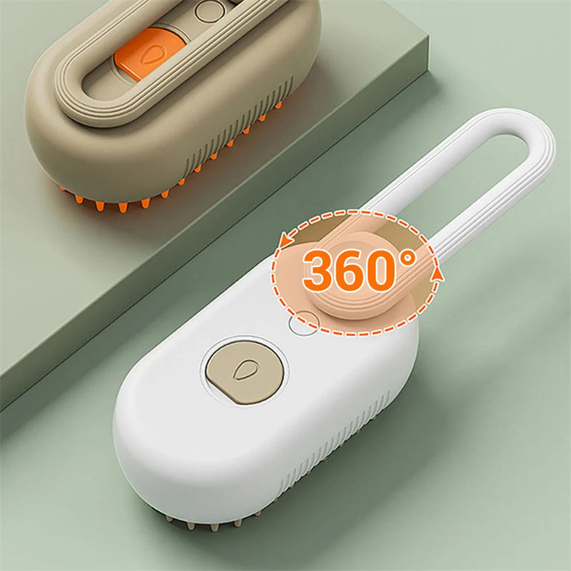 3-in-1 Electric Spray Cat and Dog Steam Brush for Grooming and Hair Removal