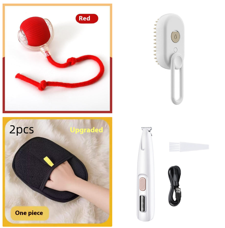 3-in-1 Electric Spray Cat and Dog Steam Brush for Grooming and Hair Removal