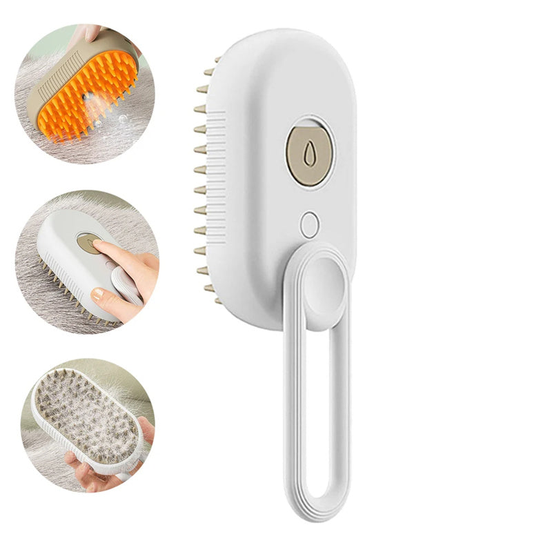 3-in-1 Electric Spray Cat and Dog Steam Brush for Grooming and Hair Removal