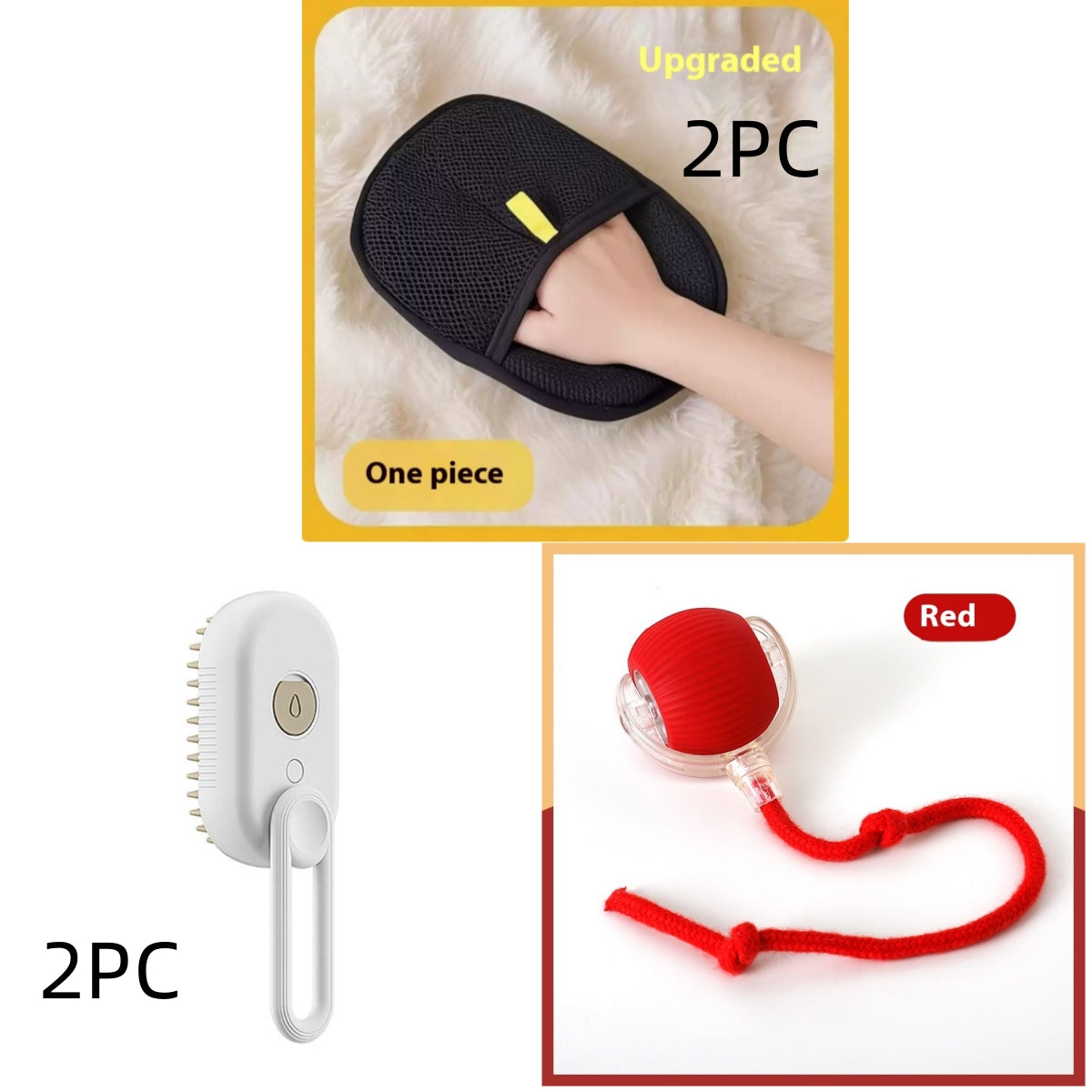 3-in-1 Electric Spray Cat and Dog Steam Brush for Grooming and Hair Removal