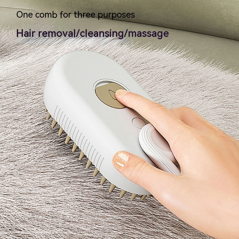 3-in-1 Electric Spray Cat and Dog Steam Brush for Grooming and Hair Removal