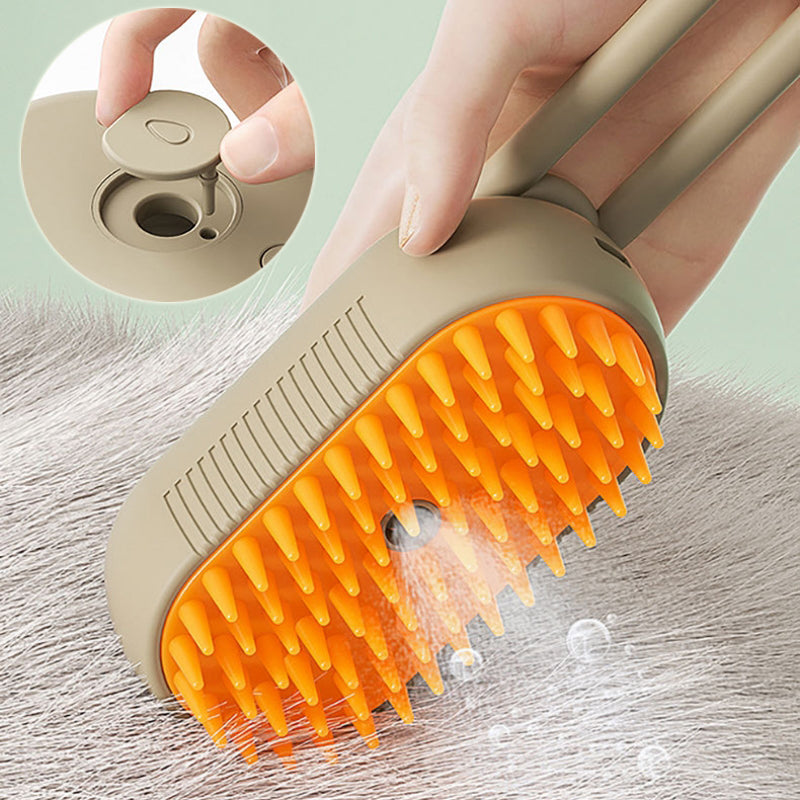 3-in-1 Electric Spray Cat and Dog Steam Brush for Grooming and Hair Removal