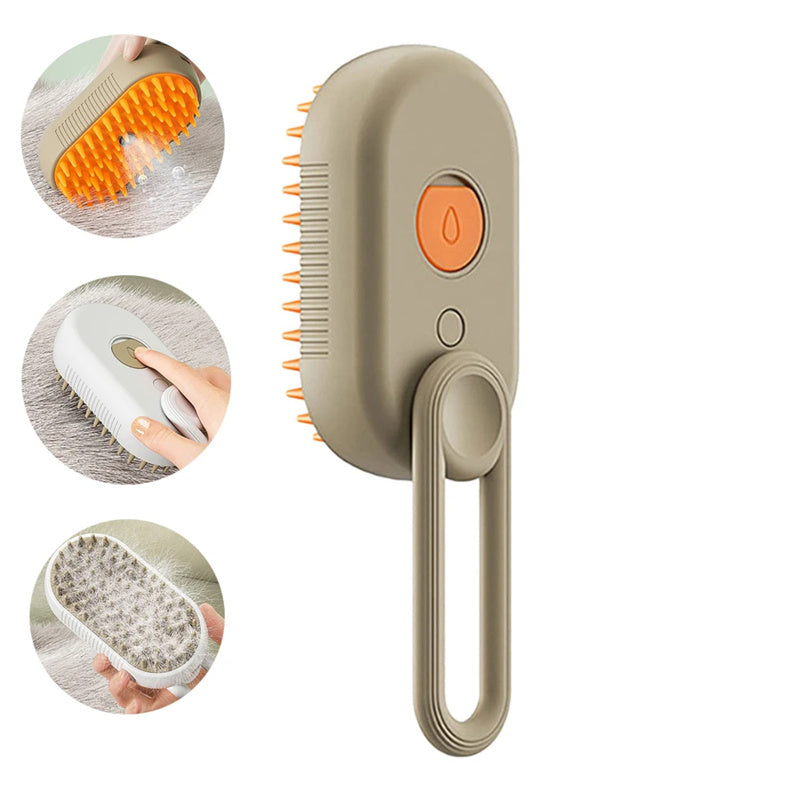 3-in-1 Electric Spray Cat and Dog Steam Brush for Grooming and Hair Removal